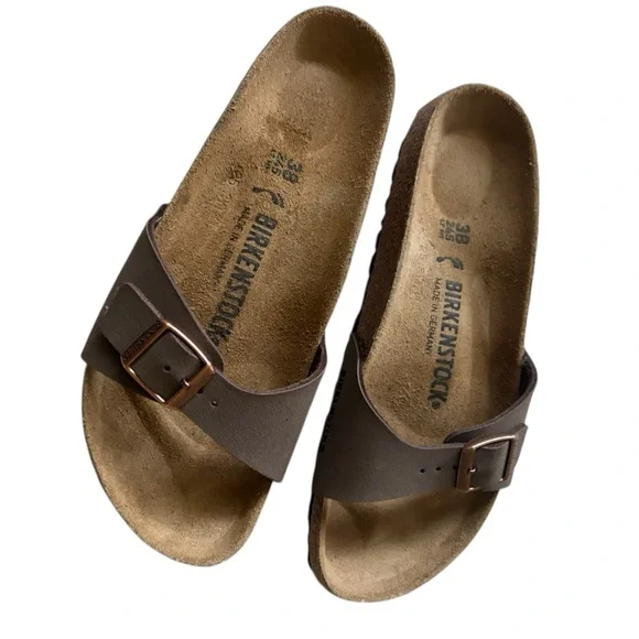 BIRKENSTOCK Madrid Birkibuc Sandals in Mocha Size 38